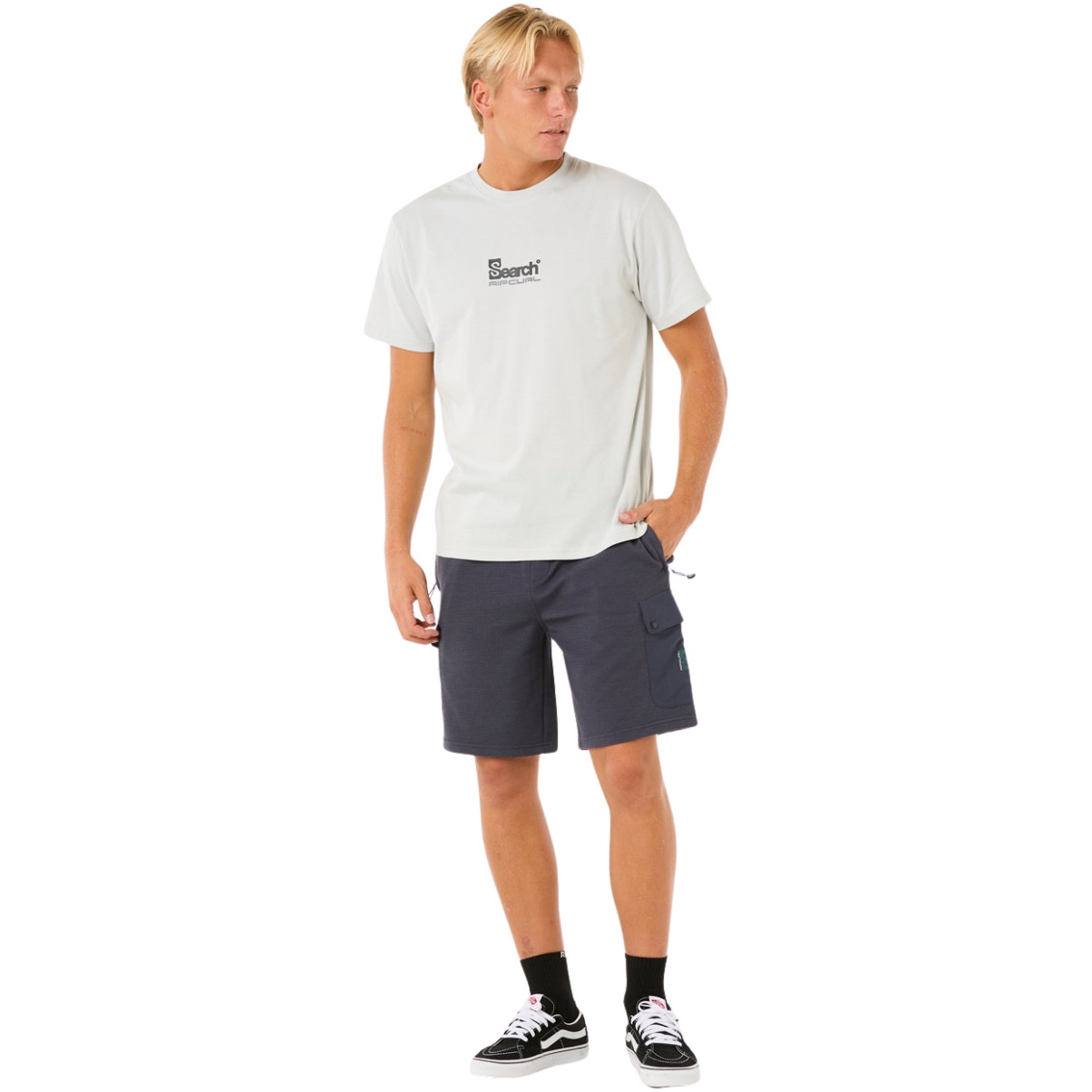 2025 Rip Curl Heren Vaporcool Searchin Tee 0NMMTE - Iced Grey